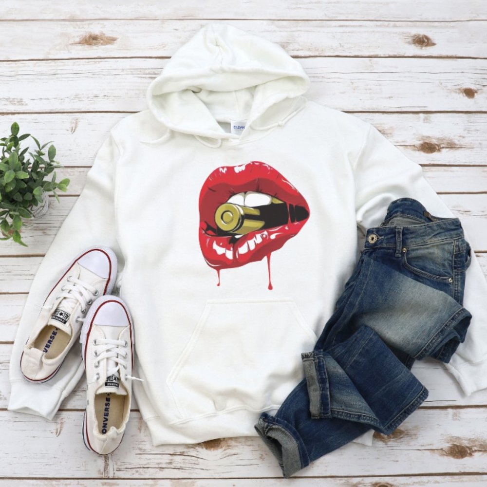 Red Lips hoodie, Attractive hoodie, Sweatshirt